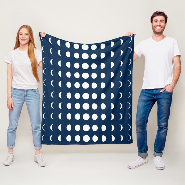 Phasen des Mond on Deep Midnight Blue Fleecedecke (Beispiel)