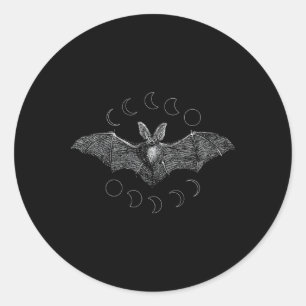 Phasen des Mondvampire Bat Goth Lunar Wi Runder Aufkleber