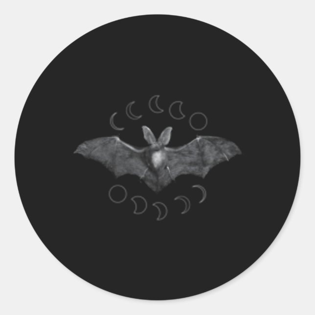 Phasen des Mondvampire Bat Goth Lunar Wi Runder Aufkleber (Vorderseite)