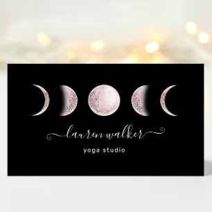 Phases de la lune rose pâle Yoga Studio Carte de v