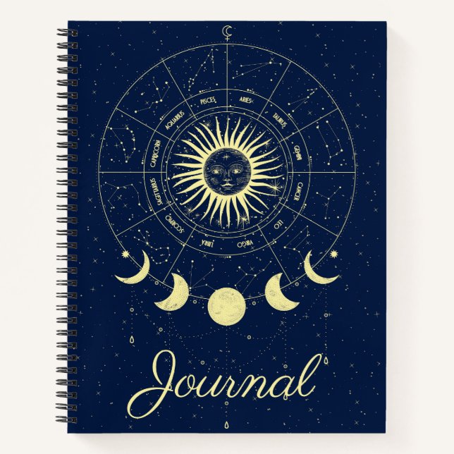 Phases de la lune solaire céleste Journal Zodiaque (Devant)