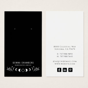 Phases de lune Bijoux à oreille noire Cartes d'aff