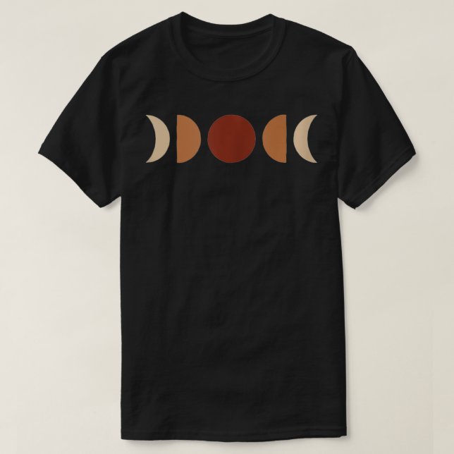 Phases of Moon Boho Beige Rust Red Burnt Orange  T-Shirt (Design vorne)