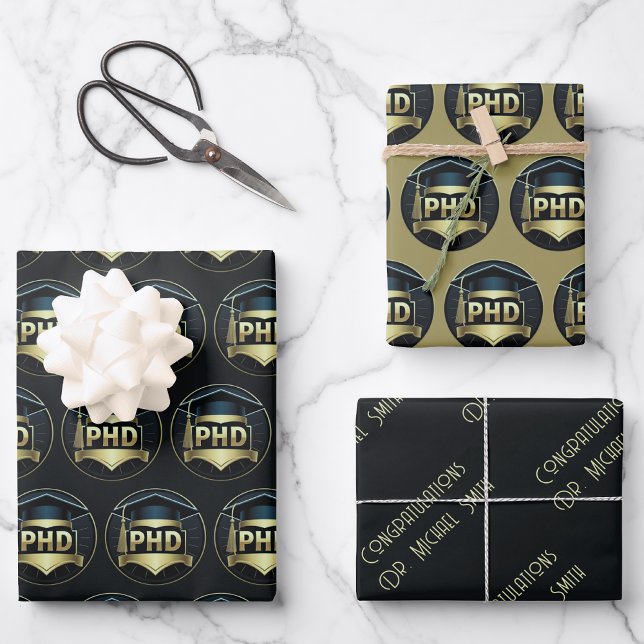 PhD Abschluss Gold Geschenkverpackung Gewebepapier Geschenkpapier Set (Von Creator hochgeladen)