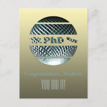 PhD Abschluss Grußkarte platinblau