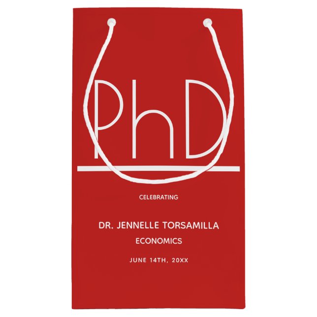PhD-Absolventen Kleine Geschenktüte (Rückseite)
