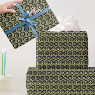Phd Cap Gold Schwarzes Muster Doktorgrad Geschenkpapier