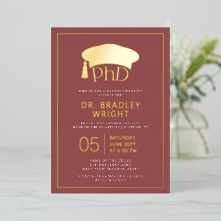 Phd Doctorate Hat Doctoral Degree Graduation Folieneinladung