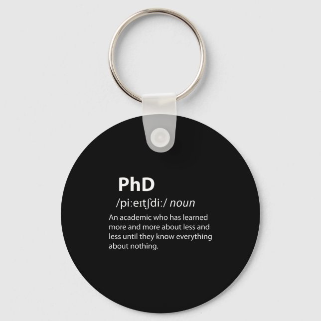 Phd funny dictionary definition doctorate student schlüsselanhänger (Vorderseite)