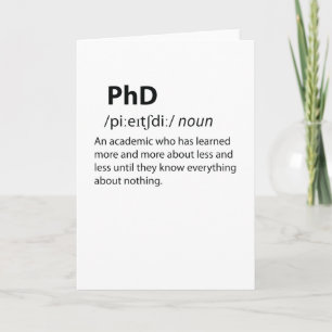 PhD Funny Dictionary Definition Karte