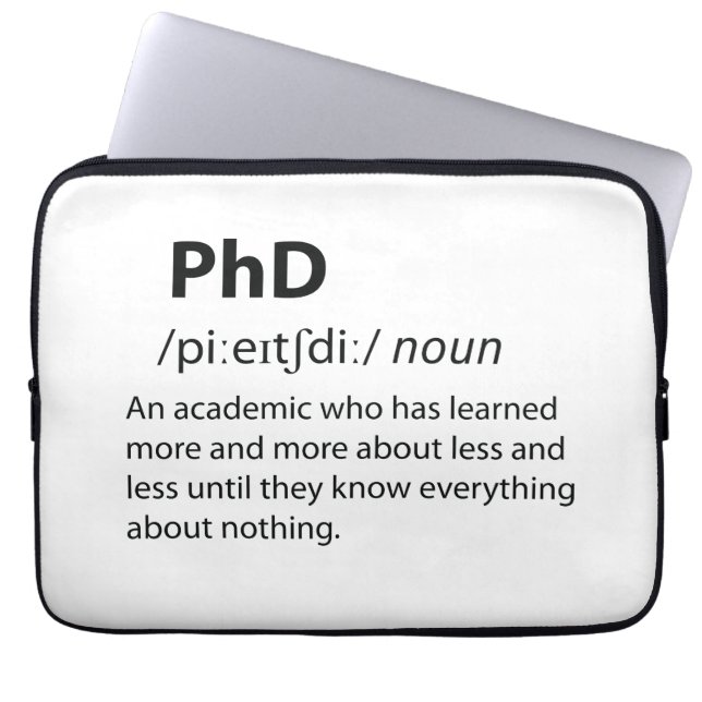 PhD Funny Dictionary Definition Laptopschutzhülle (Vorderseite)
