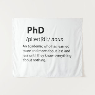 PhD Funny Dictionary Definition Wandteppich