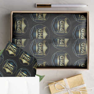 PhD Geschenkpapier aus schwarzem Gold Seidenpapier
