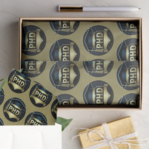 PhD Geschenkpapier aus schwarzem Gold Seidenpapier