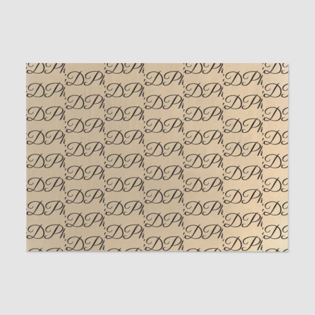 PhD Gold Black Abschluss Celebration Seidenpapier (Vorderseite)