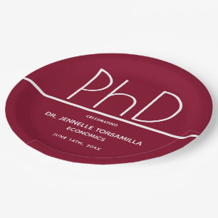 PhD-Grad-Absolventen Partei Burgund Pappteller