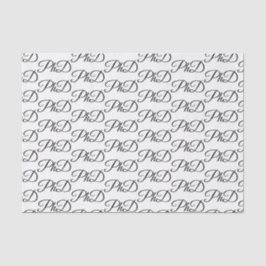 PhD-Grad-White Black Abschluss Celebration Seidenpapier