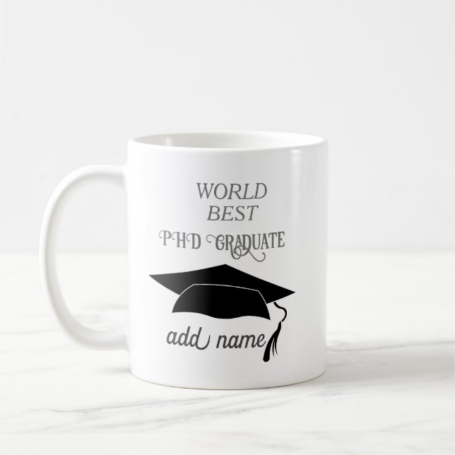 PHD Graduate Celebration Errungenschaft Akademisch Kaffeetasse (Links)