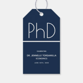 PhD Graduation Party Blue Geschenkanhänger