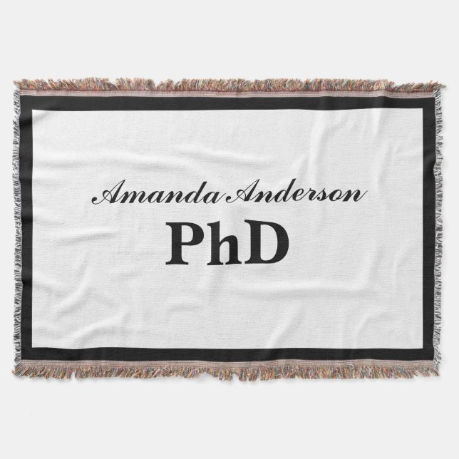 PhD Graduation Personalized Name Decke (Vorderseite)
