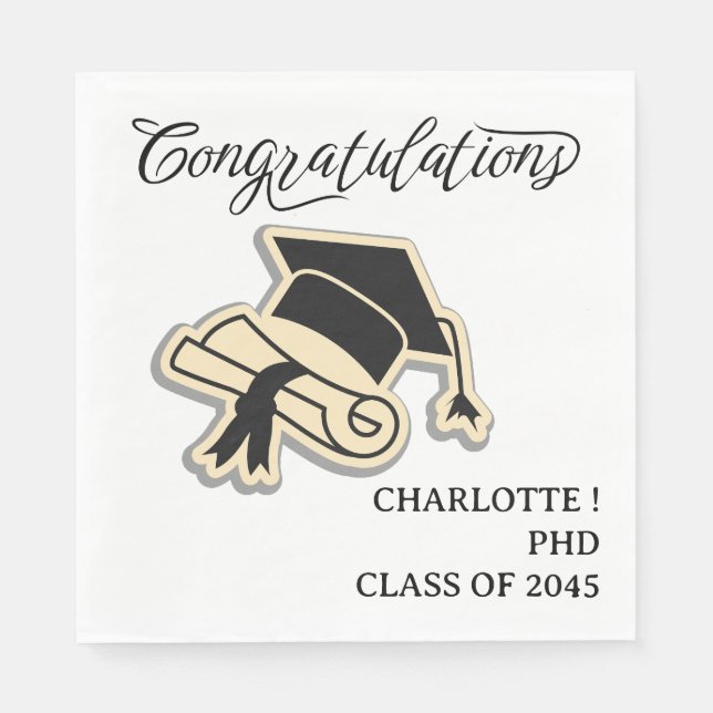 PHD Graduierungspartei Serviette (Vorderseite)