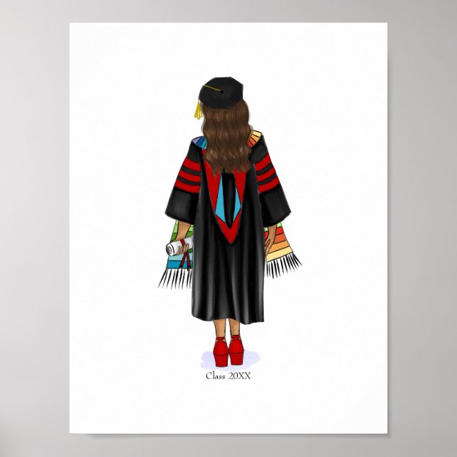 PhD Latina Graduate mit benutzerdefiniertem Klasse Poster (Vorne)