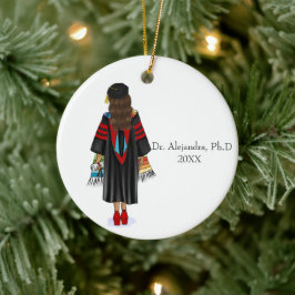 PhD Latina Graduate mit Individuelle Name Keramik Ornament
