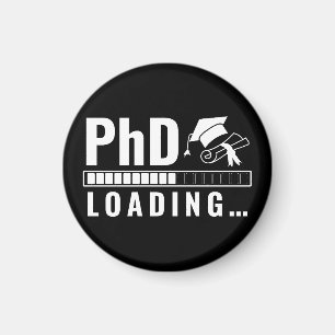 Phd Loading Bar Graduate Student Schwarz-weiß Funn Magnet