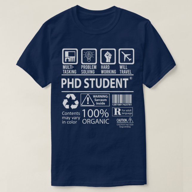 Phd Student 5 T-Shirt (Design vorne)