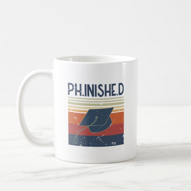 PHD Student Phinished Funny Dissertation Defense Kaffeetasse (Links)