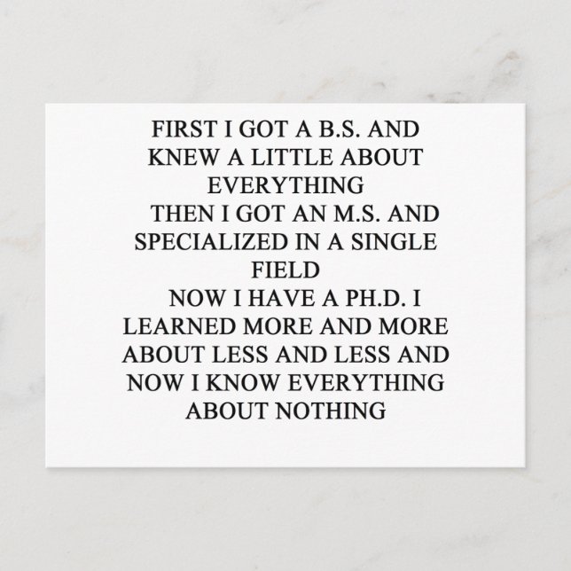 PHD Witz Postkarte (Vorderseite)