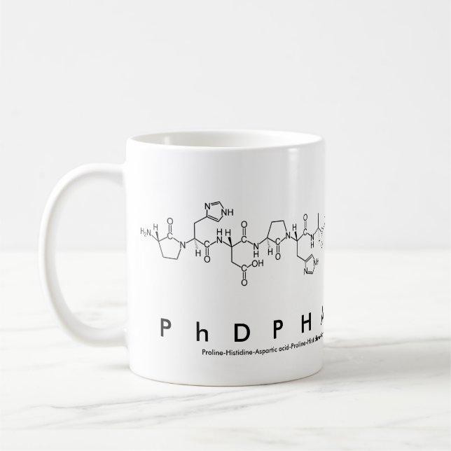 PhDPharmaist Peptidsatz-Tasse Kaffeetasse (Links)