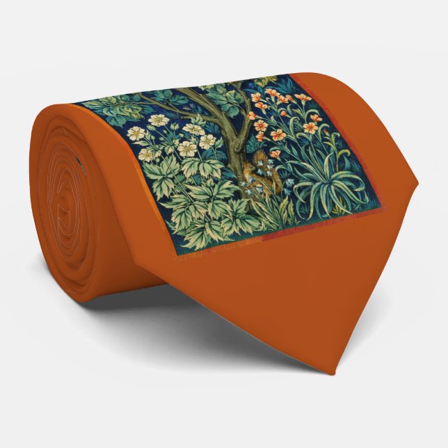 Pheasant Bird in a Tree (von William Morris) Krawatte (Gerollt)