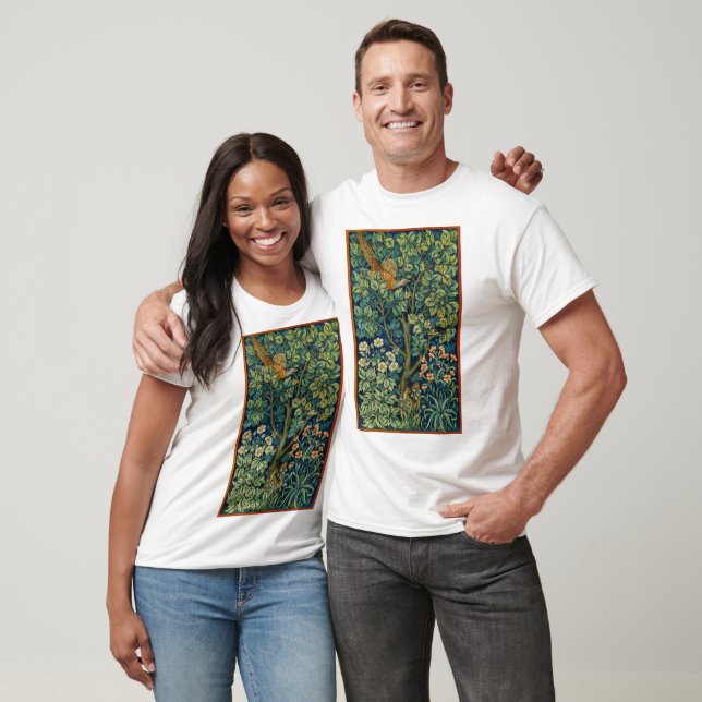 Pheasant Bird in a Tree (von William Morris) T-Shirt (Unisex)