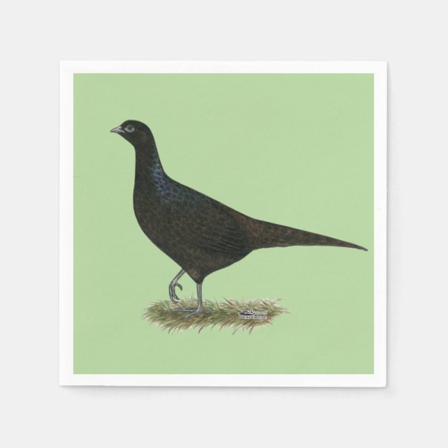 Pheasant Black Hen Serviette (Vorderseite)