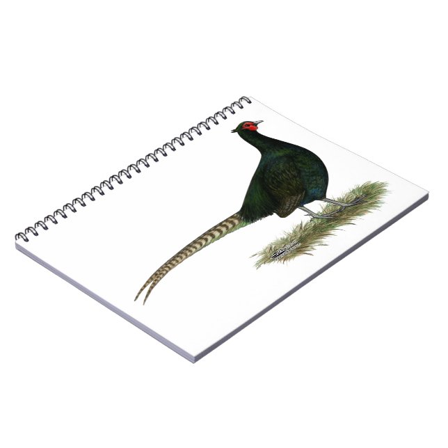Pheasant Black Rooster Notizblock (Linke Seite)