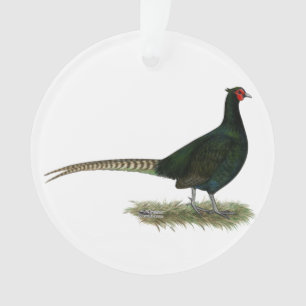 Pheasant Black Rooster Ornament