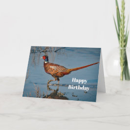 Pheasant Blue Water Foto Geburtstag Karte