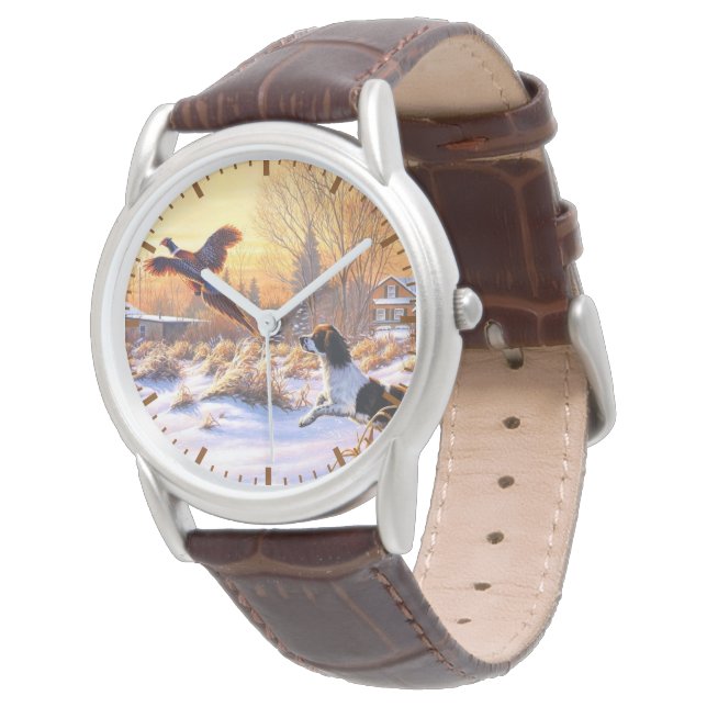 Pheasant ermutigt zu fliegen armbanduhr (Schrägansicht)