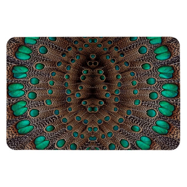 Pheasant Feather Fraktal Design Magnet (Horizontal)
