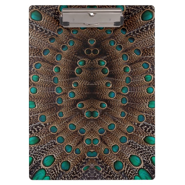 Pheasant Fether Fraktal Design Klemmbrett (Vorderseite)