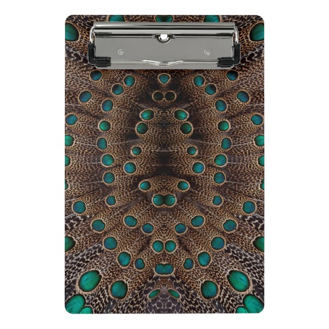 Pheasant Fether Fraktal Design Mini Klemmbrett (Vorderseite)