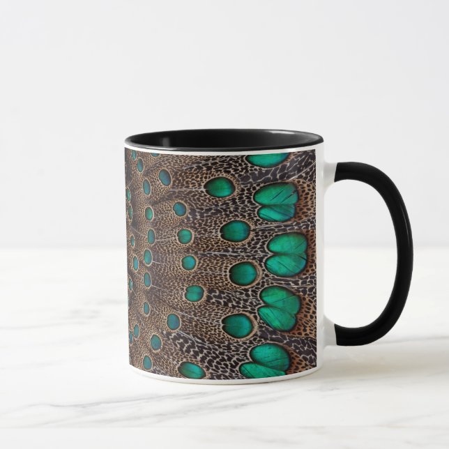 Pheasant Fether Fraktal Design Tasse (Rechts)