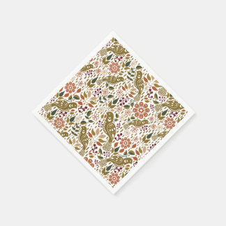 Pheasant Folk Art Cocktail Napkin Fall Party Dekor Serviette