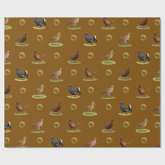 Pheasant, Grouse, Partridge,Christmas Gift wrap Geschenkpapier (Flach)