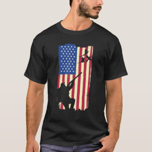 Pheasant Jagd Patriotic American Flag Upland Bi T-Shirt