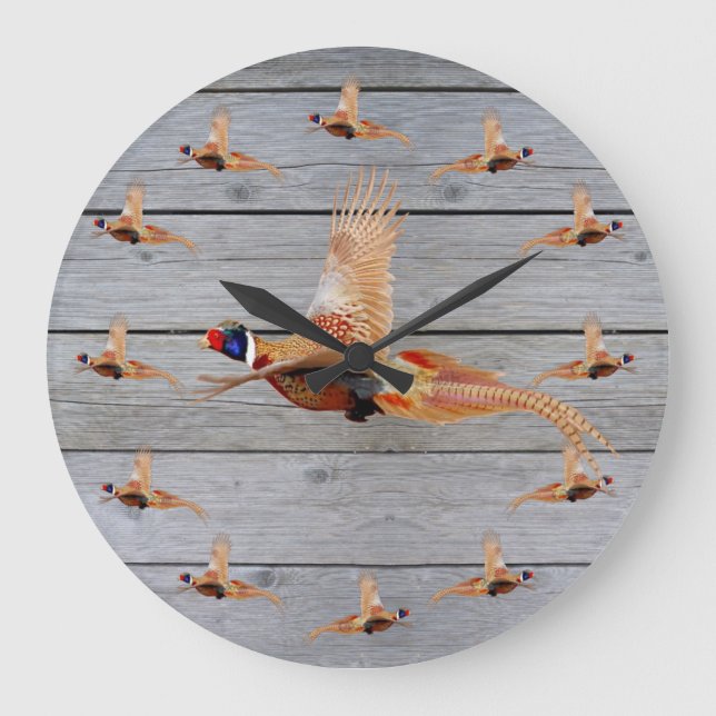Pheasant Jagd Wall Décor Große Wanduhr (Vorderseite)
