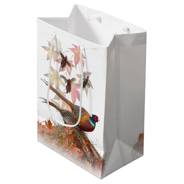 Pheasant Medium Geschenktasche Mittlere Geschenktüte (Vorderseite Schrägansicht)