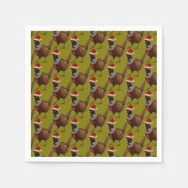 Pheasant pattern Christmas paper party napkins Serviette
