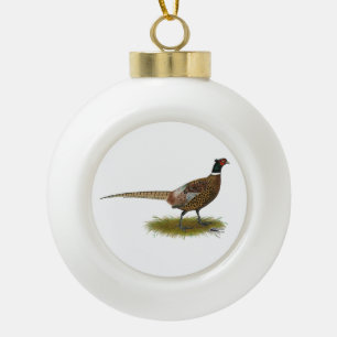 Pheasant Rooster Keramik Kugel-Ornament